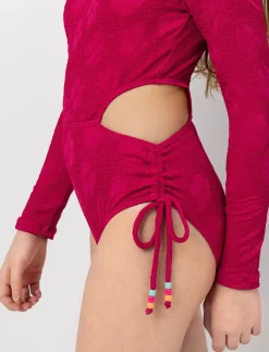 1-piece Cutout Rash Guard Swimsuit