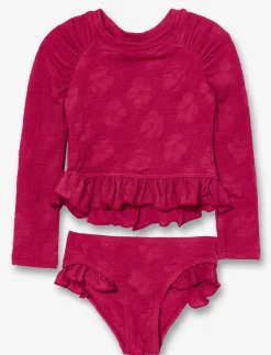 2-piece Ruffle Rash Guard Swimsuit - Little Girl