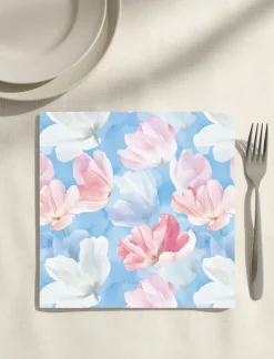 Pink Floral Napkins – Pack of 20