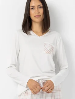 PJ T-shirt with Plaid Pocket