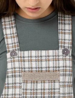 Plaid Corduroy Overall Dress
