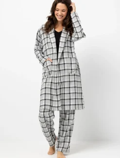 Plaid Flannel Pants with Drawstring