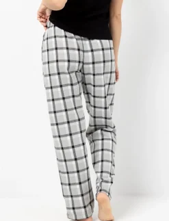 Plaid Flannel Pants with Drawstring