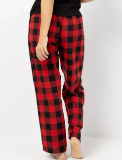 Plaid Flannel Pants with Drawstring