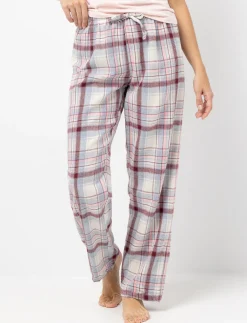Plaid Flannel Pants with Drawstring