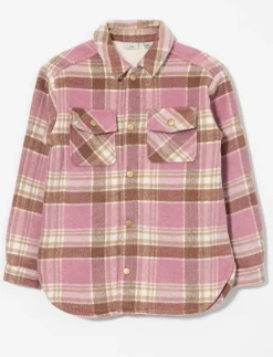 Plaid Lined Shacket - Teen Girl