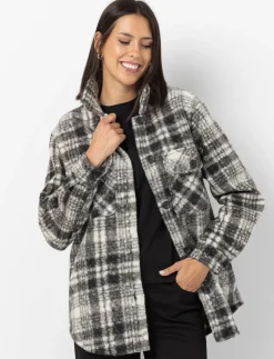 Plaid Shacket with Pockets