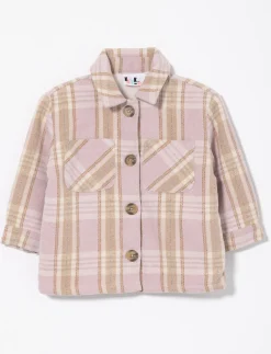 Plaid Sherpa-lined Shacket - Baby Girl