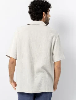 Plain Short-sleeved Cotton Gauze Shirt