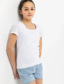 Plain Square-neck T-shirt