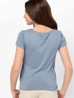 Plain Square-neck T-shirt