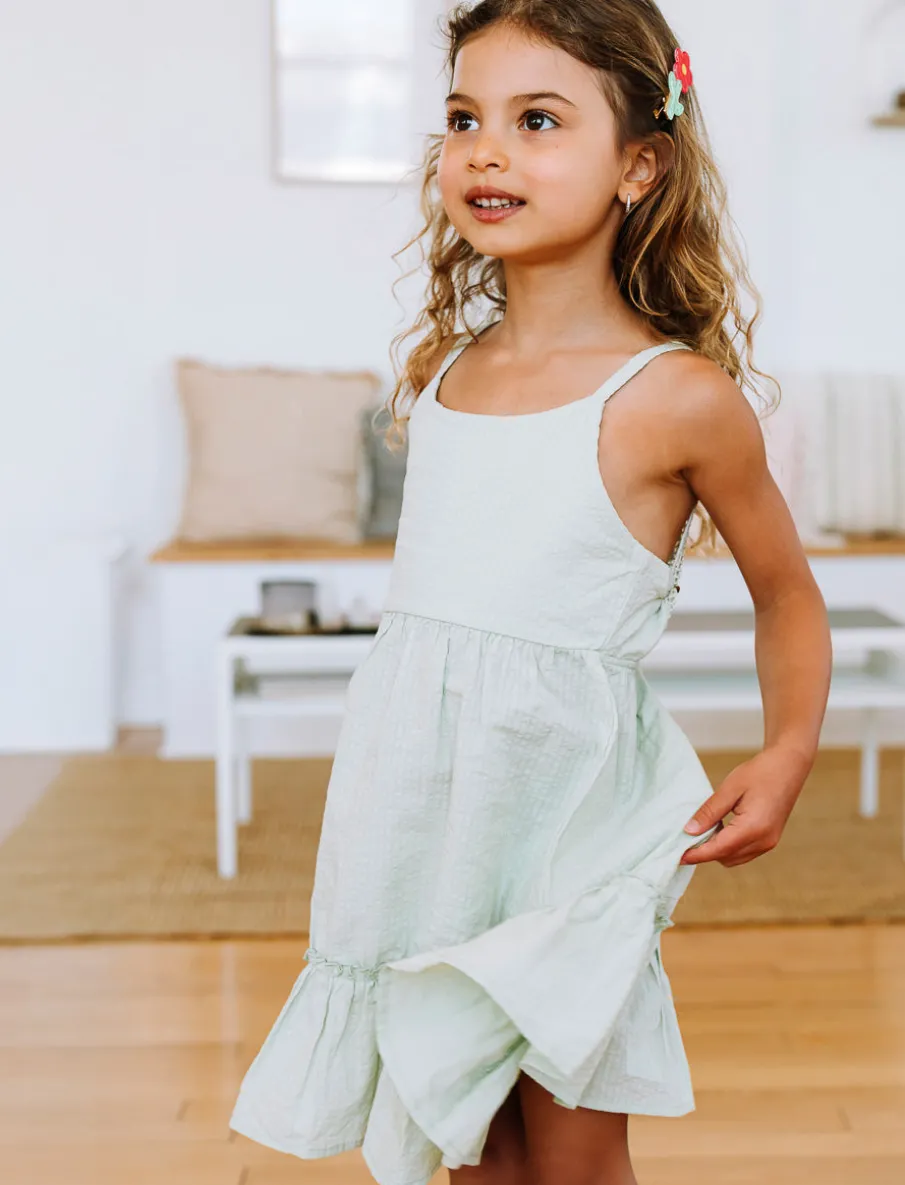 Pleated Dress with Lace Detail