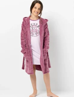Plush Bathrobe with Hearts