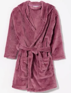Plush Bathrobe with Hearts - Little Girl