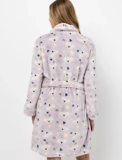 Plush Bathrobe with Koala Print