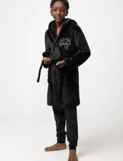 Plush Robe with Embroidery
