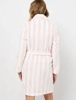 Plush Striped Bathrobe