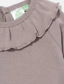 Pointelle Ruffle Collar Bodysuit