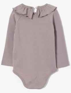 Pointelle Ruffle Collar Bodysuit