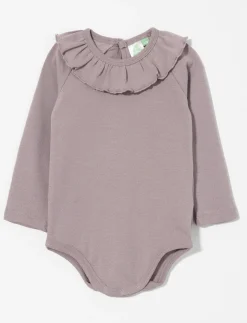 Pointelle Ruffle Collar Bodysuit