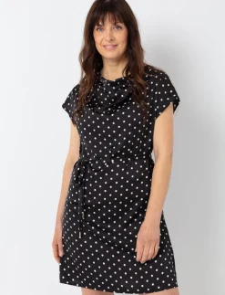 Polka Dot Cinched-waist Dress