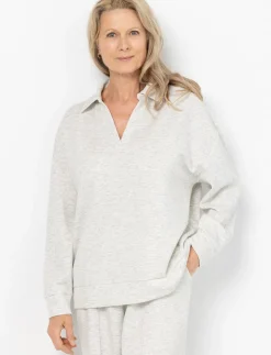 Polo-collar Sweatshirt