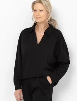Polo-collar Sweatshirt
