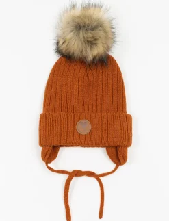 Pompom Beanie with Ear Flaps - Children