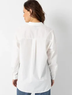 Poplin Shirt with Rhinestone Details