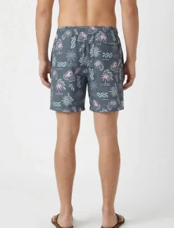 Printed boardshorts with elasticated waist