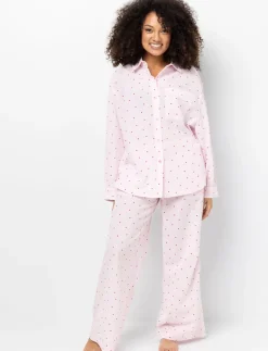 Printed Button-front PJ Blouse
