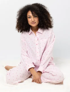 Printed Button-front PJ Blouse