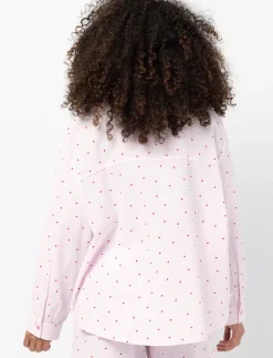 Printed Button-front PJ Blouse