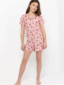 Printed Button-front PJ Romper