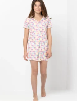 Printed Button-front PJ Romper