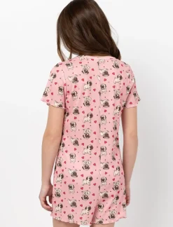 Printed Button-front PJ Romper