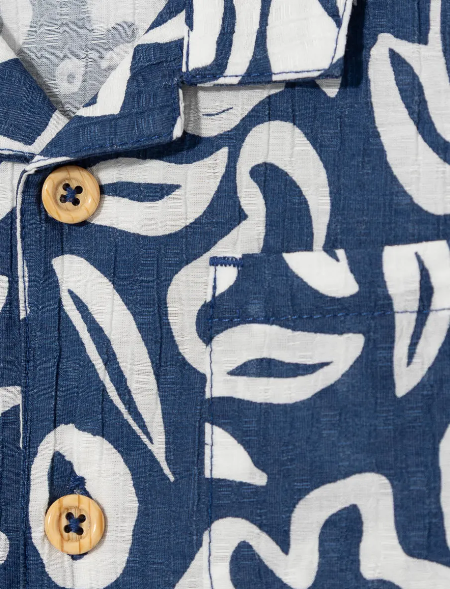 Printed Button-front Romper