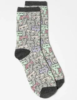 Printed Crew Socks