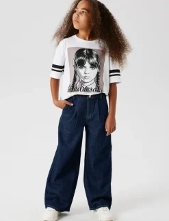 Printed Crew-neck T-shirt - Wednesday Addams
