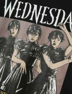 Printed Crew-neck T-shirt - Wednesday Addams