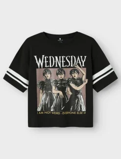 Printed Crew-neck T-shirt - Wednesday Addams