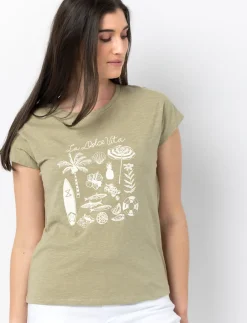Printed Dolman Sleeve T-Shirt