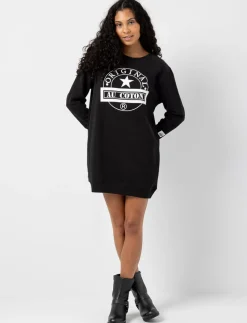 Printed Drop-shoulder Sweater Dress
