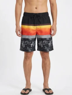 Printed Elastic Waist Boardshort