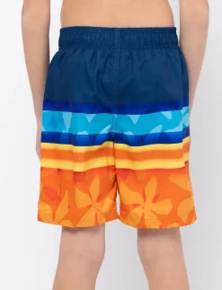 Printed Elastic-waist Boardshorts