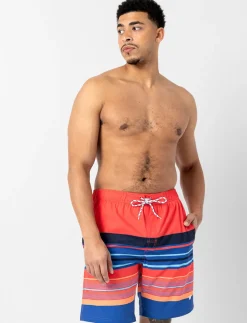 Printed Elastic-waist Boardshorts