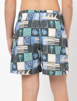 Printed Elastic-waist Boardshorts