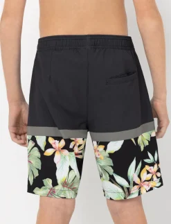 Printed Elastic-waist Boardshorts