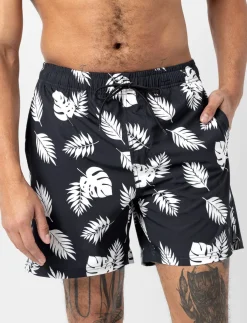 Printed Elastic-waist Boardshorts