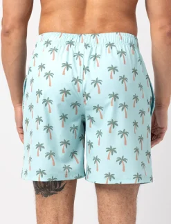 Printed Elastic-waist Boardshorts